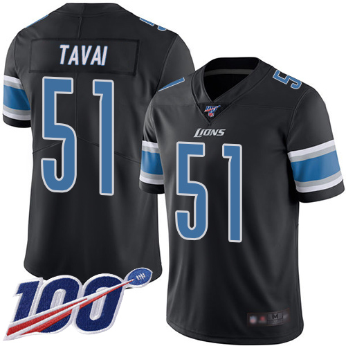 Detroit Lions Limited Black Men Jahlani Tavai Jersey NFL Football 51 100th Season Rush Vapor Untouchable